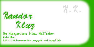 nandor kluz business card